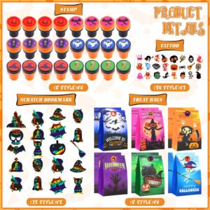 Bluegogo 242PCS Halloween Party Favors, 24 Pack Halloween Stationery Party Supplies Gift Set Trick or Treat Gifts for Kids Classroom Prizes Halloween School Supplies Goodie Bag Stuffers Fillers