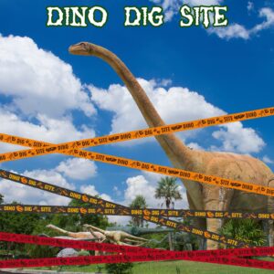 TaoBary 3 Roll Dino Dig Site Caution Tape 20 Feet Dinosaur Zone Dinosaur Party Decorations Themed Dino Party Supplies for Kids Birthday Baby Shower VBS Vacation Bible School Decor