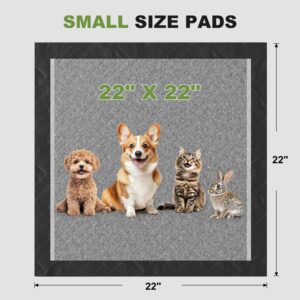 Charcoal Puppy Pads Rugular 22x22 Inches Small Dog Pee Pads Odor-Control & Leak-Proof Disposable Pet Training Black Full Edge-Wrapping Thicken Potty Pad for Dogs, Cats, Rabbits (50 Pieces)