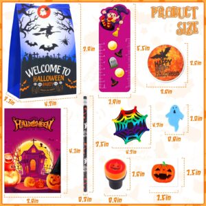 Bluegogo 242PCS Halloween Party Favors, 24 Pack Halloween Stationery Party Supplies Gift Set Trick or Treat Gifts for Kids Classroom Prizes Halloween School Supplies Goodie Bag Stuffers Fillers