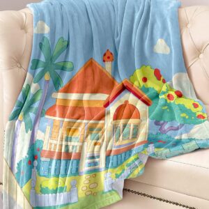 CUVYEU Blue Blanket Blanket Girls Boys Throw Blanket Blue House Blanket for Room Decor Bedding Sofa 50"x60"