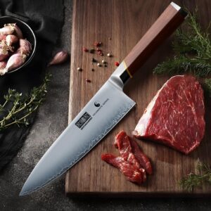 HOSHANHO 8 Inch Japanese Chef Knife, Professional Japanese Super Steel Kitchen Knife, Ultra Sharp Cooking Knife with Ergonomic Wooden Handle for Men and Women