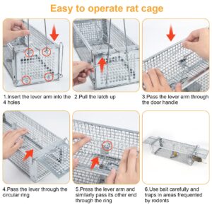 Humane Rat Trap, Large 2-Door Mouse Traps That Work for Indoor Home and Outdoor, Small Rodent Chipmunk Squirrel Trap and Other Live Animal Cage Catch and Release