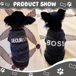 2 Pack Black Security Dog Sweatshirt Fleece Dog Sweaters for Small Dogs Male Warm Dog Winter Clothes Boy Dog Clothes Teacup Chihuahua Clothes Cat Sweater Pet Puppy Outfit Coat Black, XXS