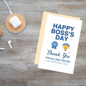 Ure Tenk Boss Appreciation Card From Employees, Happy Boss's Day Thank You Card, Best Boss Ever Card, Great Job Boss Card