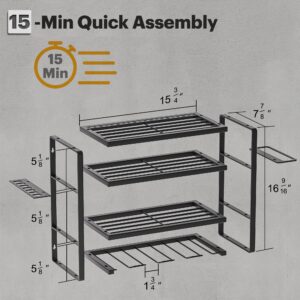 Spampur Power Tool Organizer Wall Mount, 15 Min Assembly & Maximum 150lb load by Heavy Duty Metal, 4/6/8 Drill Holder, 4 Layers Garage organization and Tool Storage, Tools Holder for Workshop/Shed