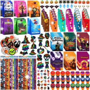 bluegogo 242pcs halloween party favors, 24 pack halloween stationery party supplies gift set trick or treat gifts for kids classroom prizes halloween school supplies goodie bag stuffers fillers