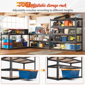 REIBII 48" W Garage Shelving Heavy Duty Storage Shelves 5 Tier Heavy Duty Shelving 3020LBS Adjustable Metal Shelves for Garage Storage Rack Utility Rack Industrial Shelf,47.9" W X71.9 H X 24" D