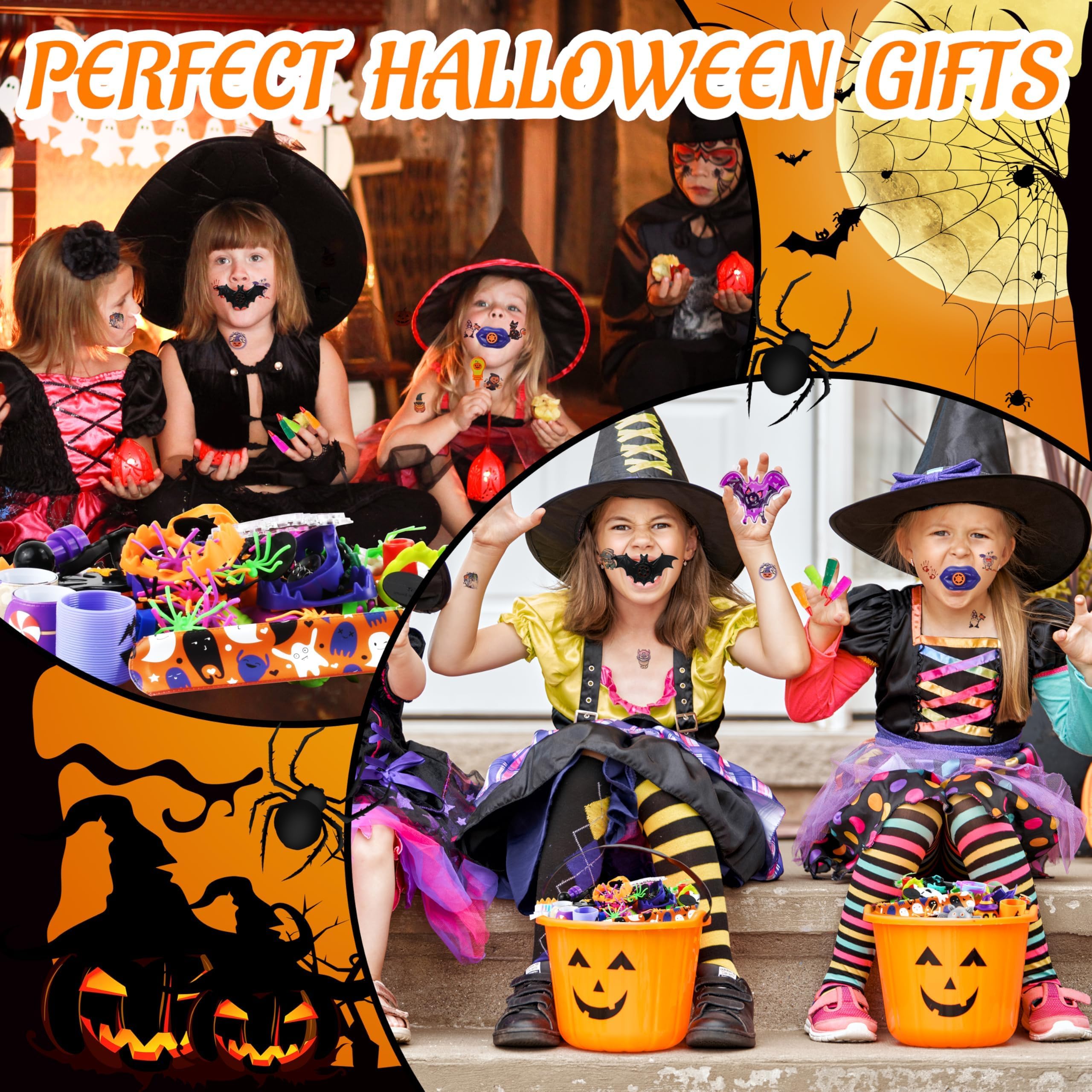 PURPERCAT 349 Pcs Halloween Party Favors Halloween Treats Toys in Bulk Goodie Bags Stuffers Halloween Pinata Fillers Halloween Trick or Treat Classroom Party Supplies, Treasure Box Toys