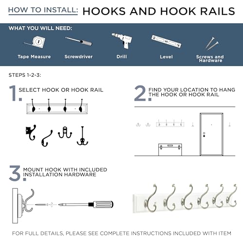 FRANKLIN BRASS Casual Curve Wall Mounted Pure White 16 in. Coat Rack, 4 Nickel Hooks, B46717K-PMN-C2