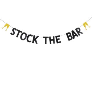 weiandbo stock the bar black glitter paper banner,pre-strung,suitable for fun party engagement,bachelorette,birthday,bridal shower,wedding party decor etc.black