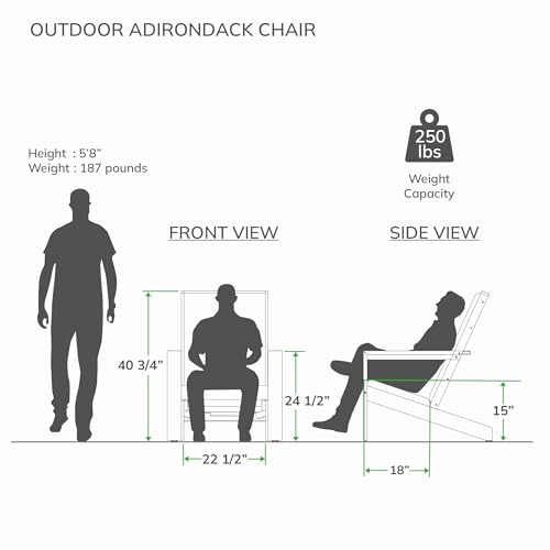 Cambridge Casual Napa Wood Outdoor Adirondack Chair, Natural Teak/Textiline Tan