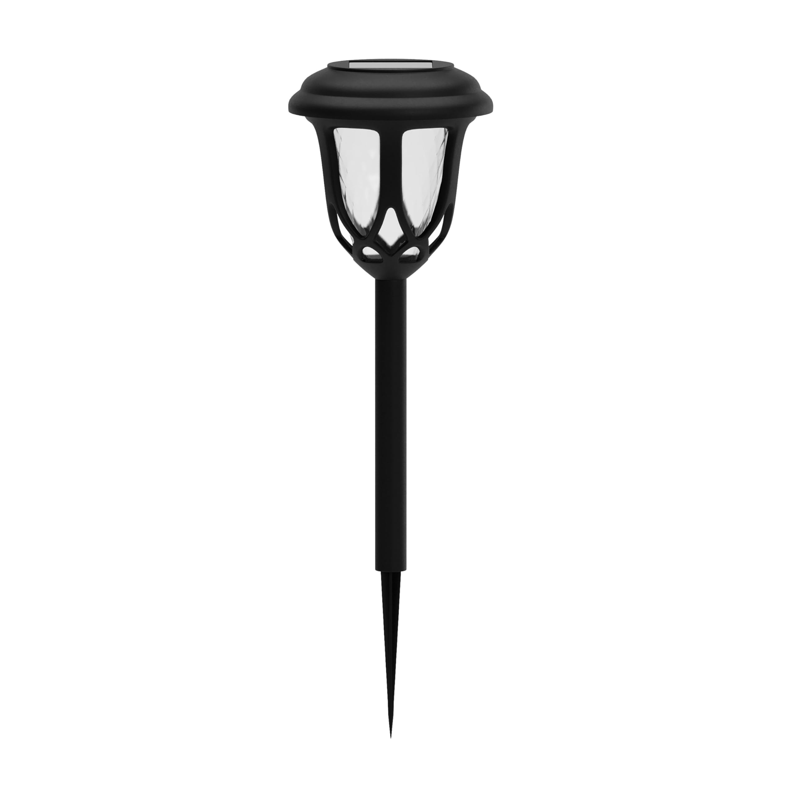 Flash Furniture Hess 8 Pack LED Solar Lights - All-Weather Black Tulip Style Outdoor Solar Powered Lights - Landscape Lighting for Pathway, Garden, & Yard