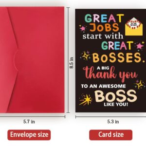 Zyulin Thank You Card Gifts for Boss Leader Manager, Cute Bosses Day Card Gifts for Her Him, Funny Boss's Day Card Gifts for Men Women, Best Boss Appreciation Card