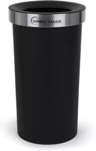 simpli-magic 50 liter / 13.2 gallon soft-close, smudge resistant trash can with foot pedal and built in filter- stainless steel, sleek finish