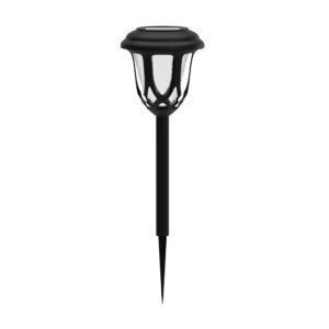 Flash Furniture Hess 8 Pack LED Solar Lights - All-Weather Black Tulip Style Outdoor Solar Powered Lights - Landscape Lighting for Pathway, Garden, & Yard