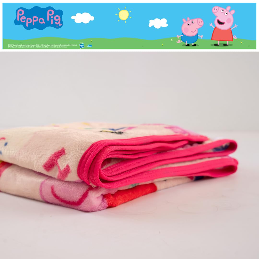 Franco Peppa Pig Kids Bedding Super Soft Cozy Silk Touch Throw, 40 in x 50 in, (Officially Licensed Product)