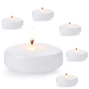 3 inch white floating candles for centerpieces, 12pack dripless wax burning candles, long burning and smokeless candle for wedding, birthday, pool, holiday & home decoration unscented