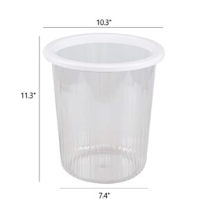 AnnkkyUS 4 Pack 2.5 Gallon Clear Trash Can, Round Plastic Wastebasket