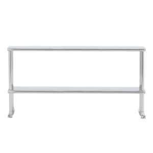 Agrestem Stainless Steel Double Shelf,72 Inch Restaurant Kitchen Shelf, Supports Up to 800 Pounds, NSF Commercial Adjustable Double Shelf 2 Tier for Restaurant, Kitchen and Workshop, Silver