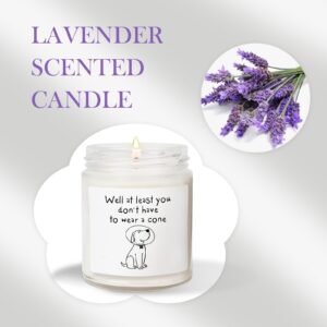 Get Well Soon Gifts for Women Men, Get Well Gifts for Women After Surgery, at Least You Don't Have to Wear A Cone Lavender Scented Candle for Home Decor, Surgery Recovery Gifts for Friends