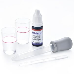 Hydrogen Test Drops Blue Reagent Calibrated | Hydrogen Water Tester Kit with PH Strips | H2Accu