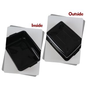 Aninhao 4 Packs 32 L Commercial Food Service Bus Tub, Extra Large Rectangle Dishpan, Plastic Wash Basin, Black