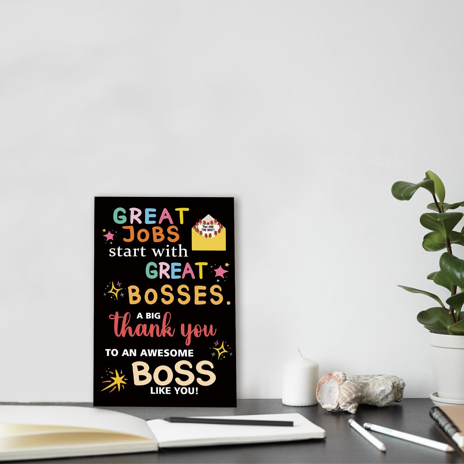 Zyulin Thank You Card Gifts for Boss Leader Manager, Cute Bosses Day Card Gifts for Her Him, Funny Boss's Day Card Gifts for Men Women, Best Boss Appreciation Card