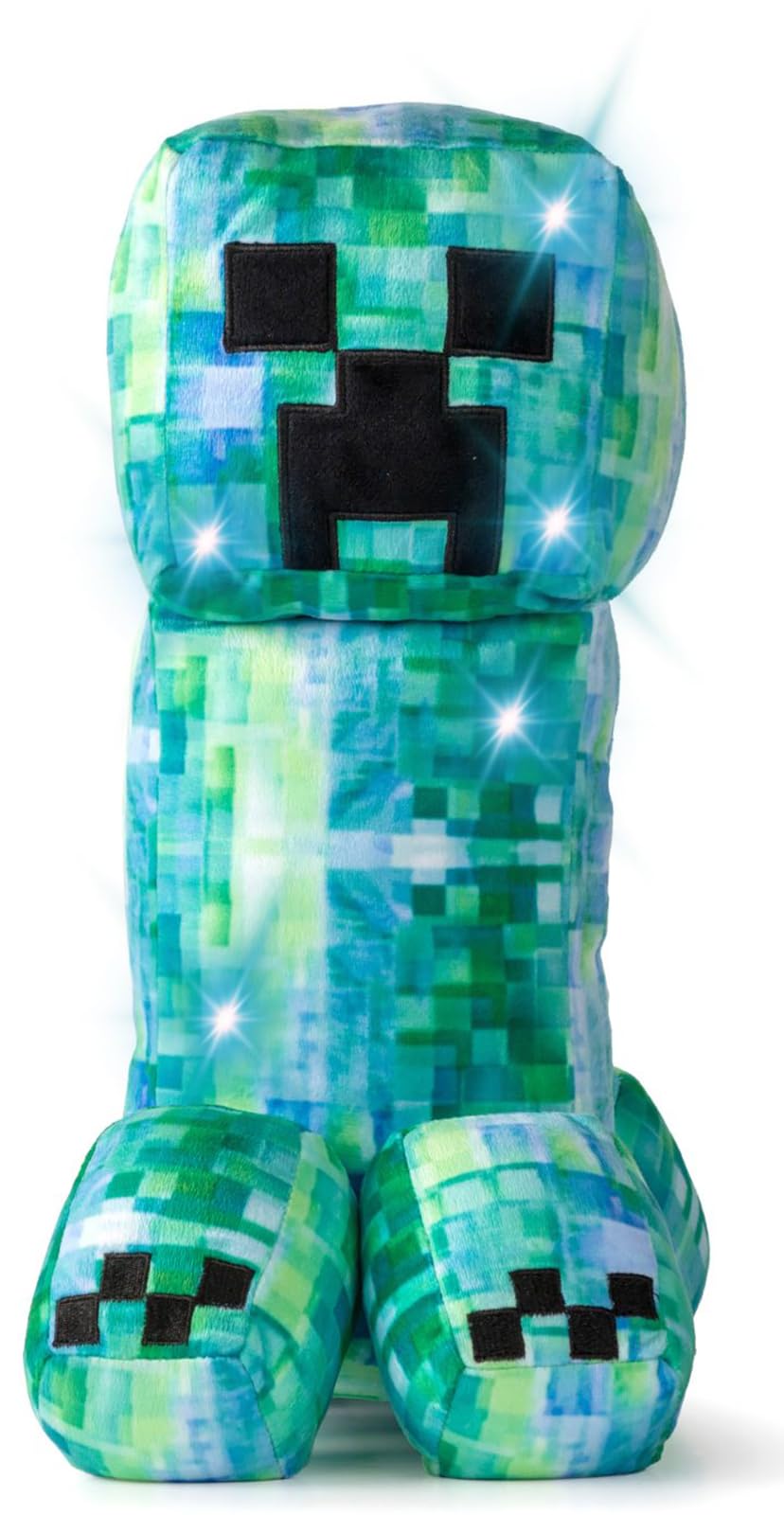 Minecraft Charged Up Creeper Pillow Buddy - Light up Plush - Super Soft Polyester Microfiber Character Pillow with LED Lights, 16 Inches