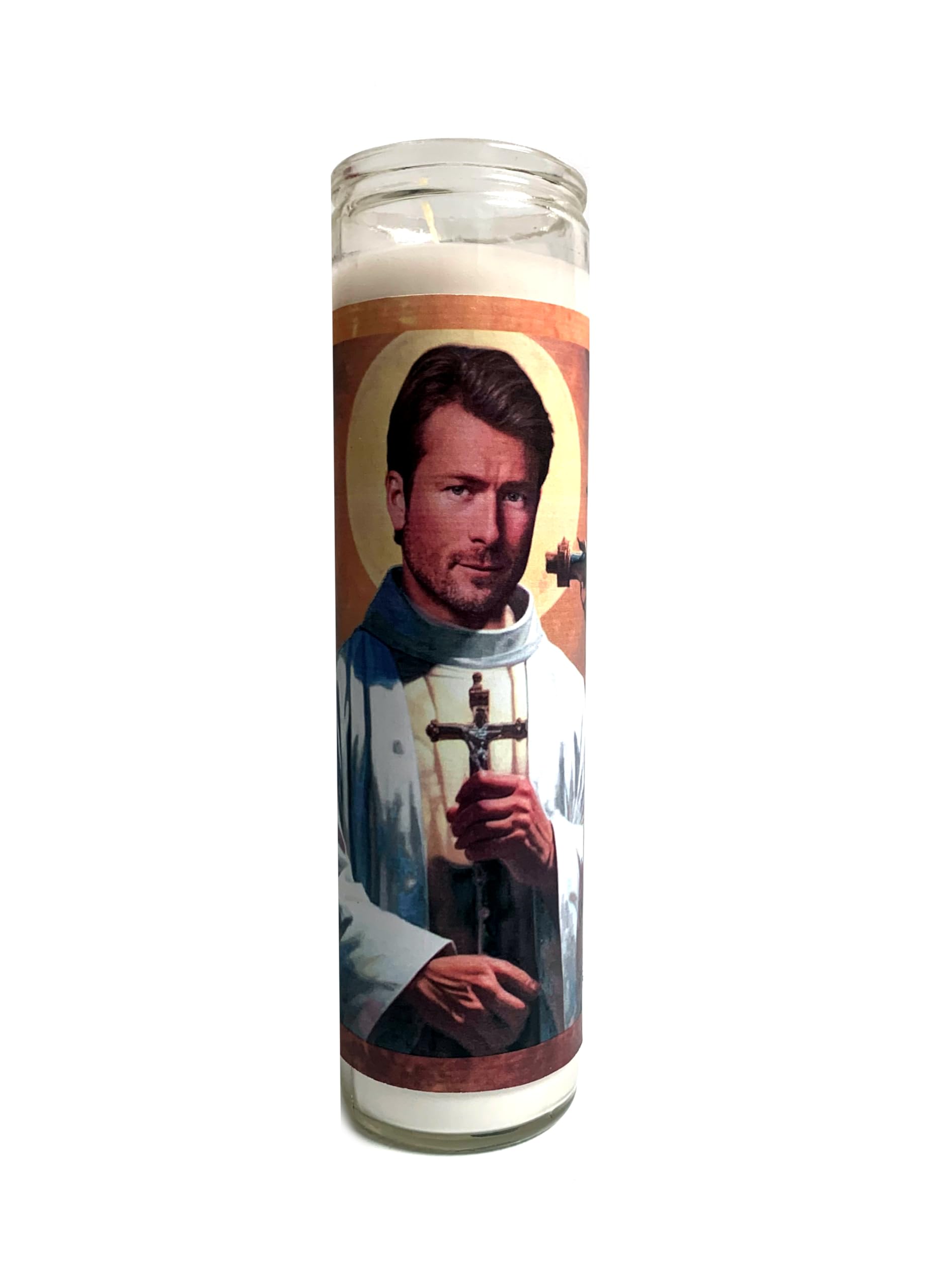 Saint Glen Powell Celebrity Parody Devotional Prayer Candle