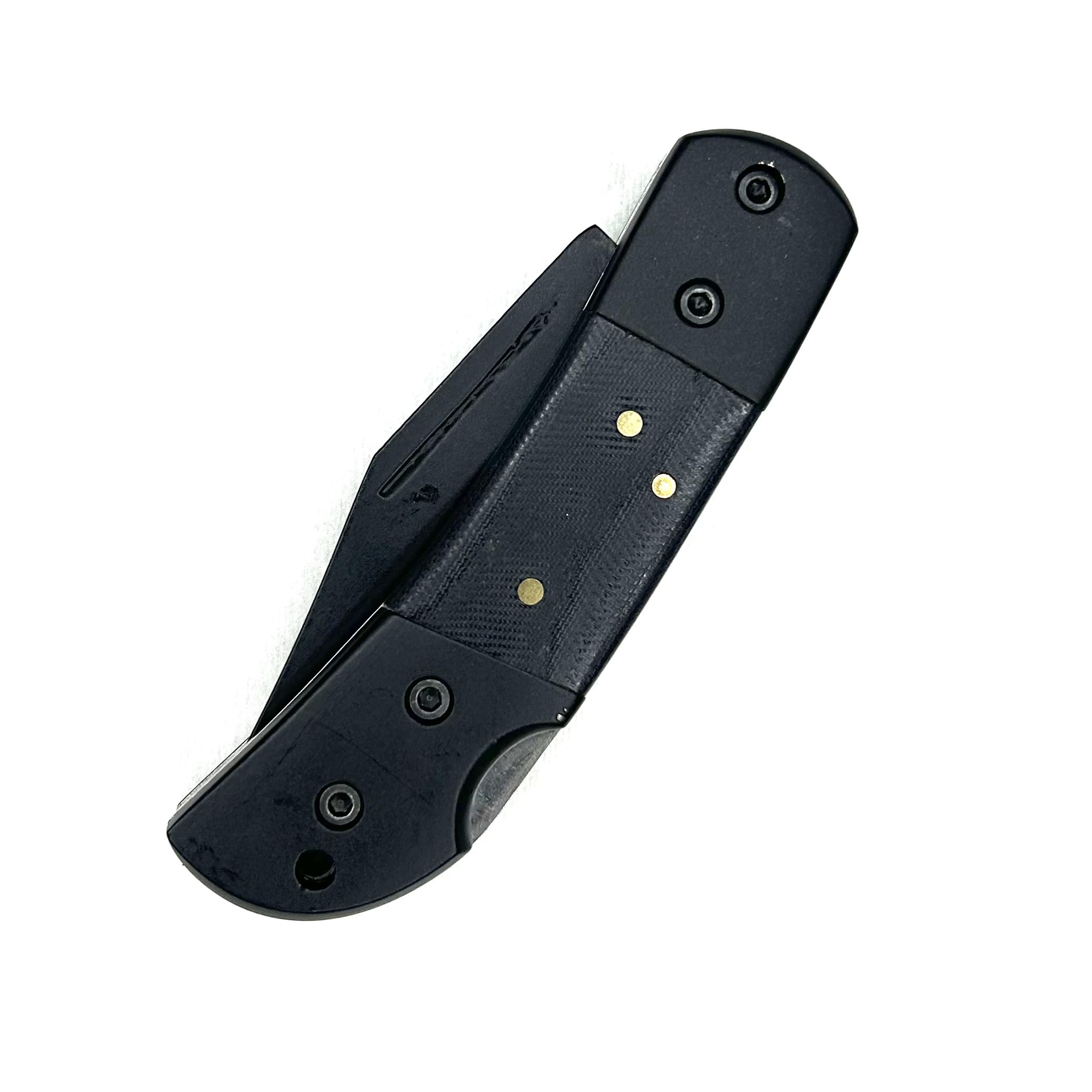 DEW Utility Gear Lockback Pocket Knife - Black Coated Blade, Black G10 Handle, Folding Knife with Secure Lock, EDC Tool for Backpacking, Camping, and Everyday Carry