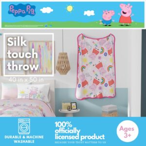 Franco Peppa Pig Kids Bedding Super Soft Cozy Silk Touch Throw, 40 in x 50 in, (Officially Licensed Product)