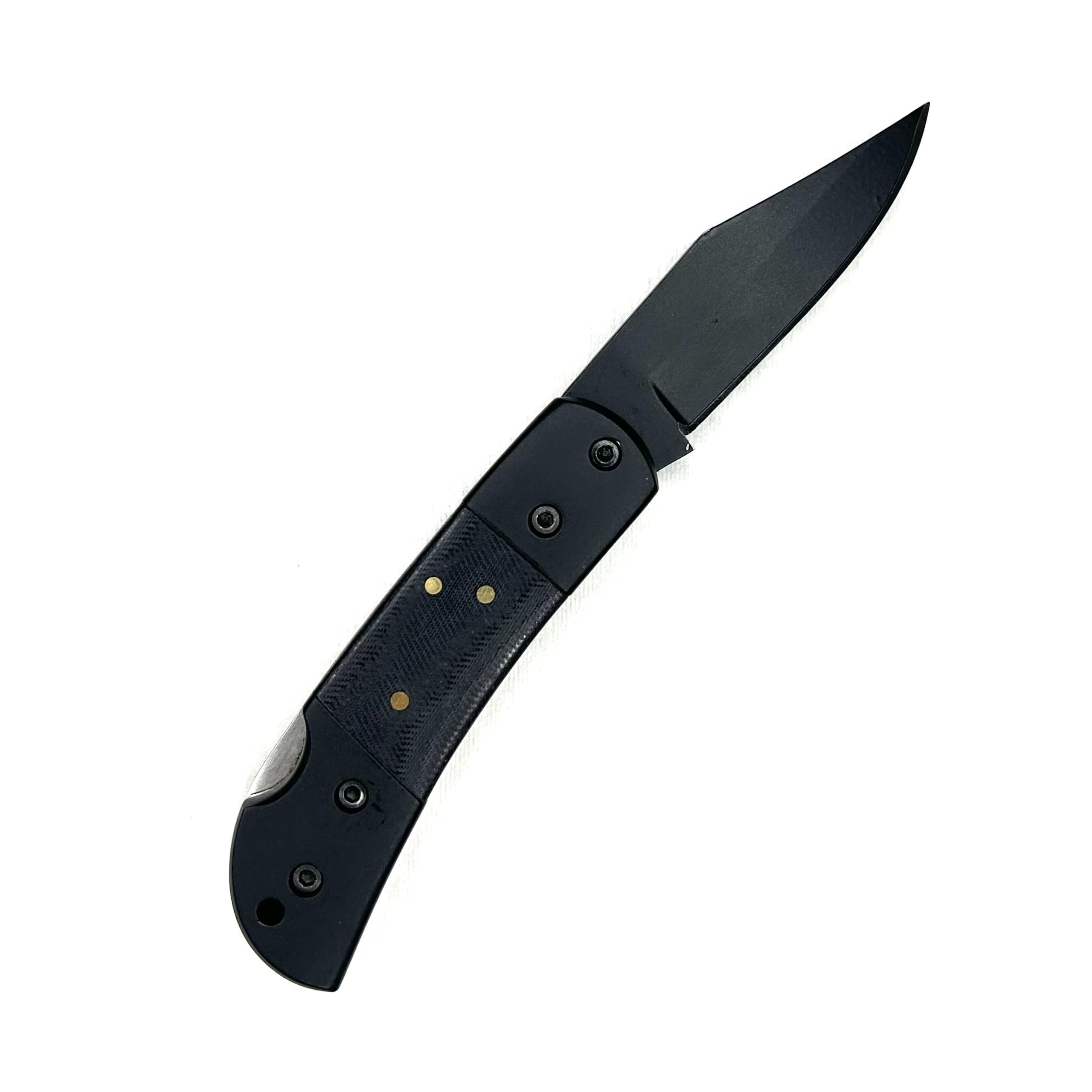 DEW Utility Gear Lockback Pocket Knife - Black Coated Blade, Black G10 Handle, Folding Knife with Secure Lock, EDC Tool for Backpacking, Camping, and Everyday Carry