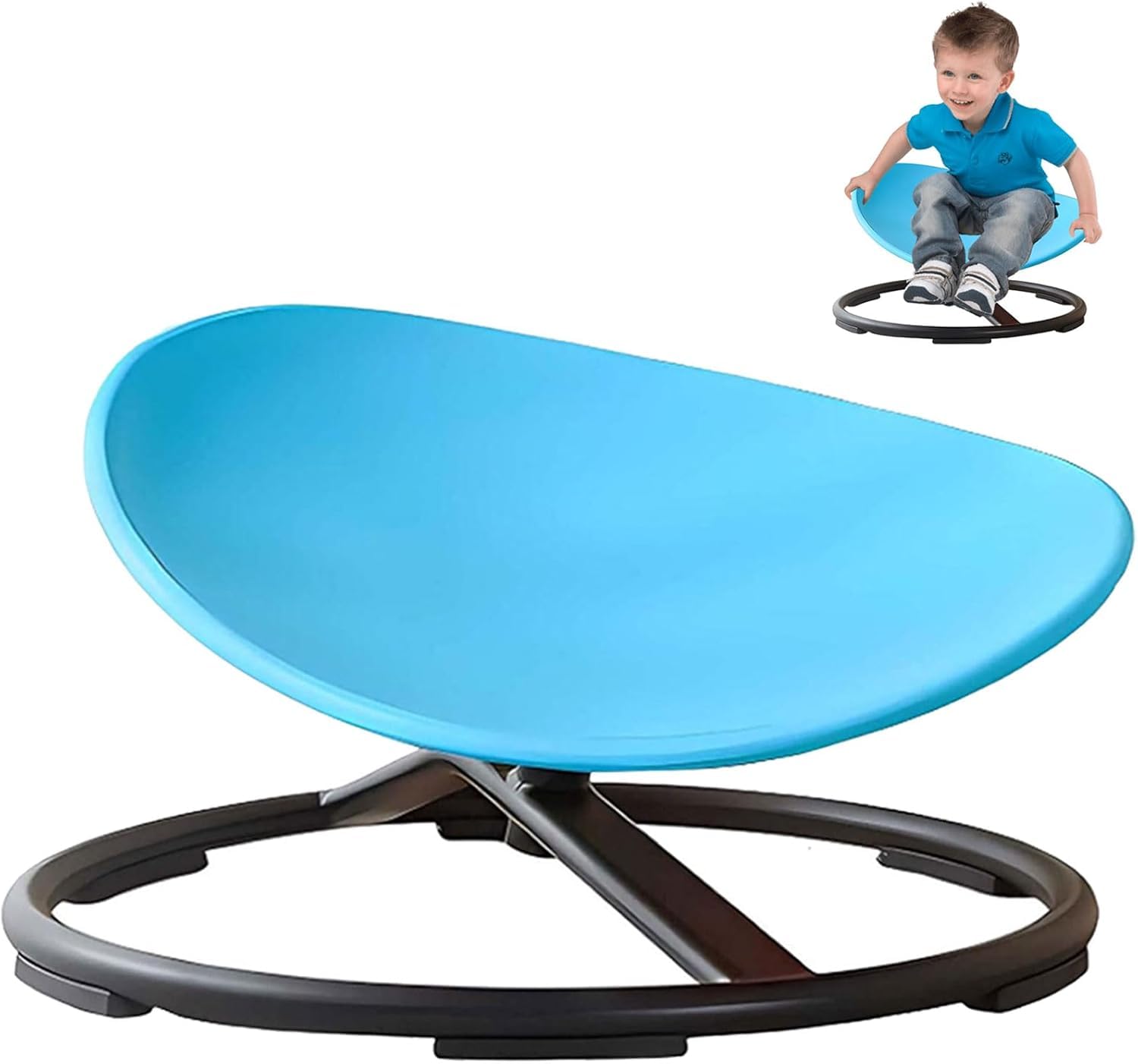 Kids Sensory Swivel Chair, Sensory Chair for Kids Autism Sensory Products Sit and Spin Autism Toys Spinning Chair ADHD Chair Swivel Chair Training Body Coordination, No Assembly Required (Blue)