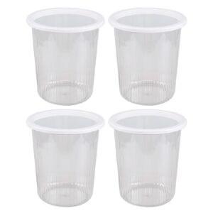 AnnkkyUS 4 Pack 2.5 Gallon Clear Trash Can, Round Plastic Wastebasket