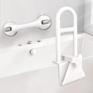 dotday adjustable bathtub safety rail with suction shower handle, bathtub grab bars for seniors, grab bars for bathtubs and showers, tub grab bars for side of tub, bathroom safety bars for seniors