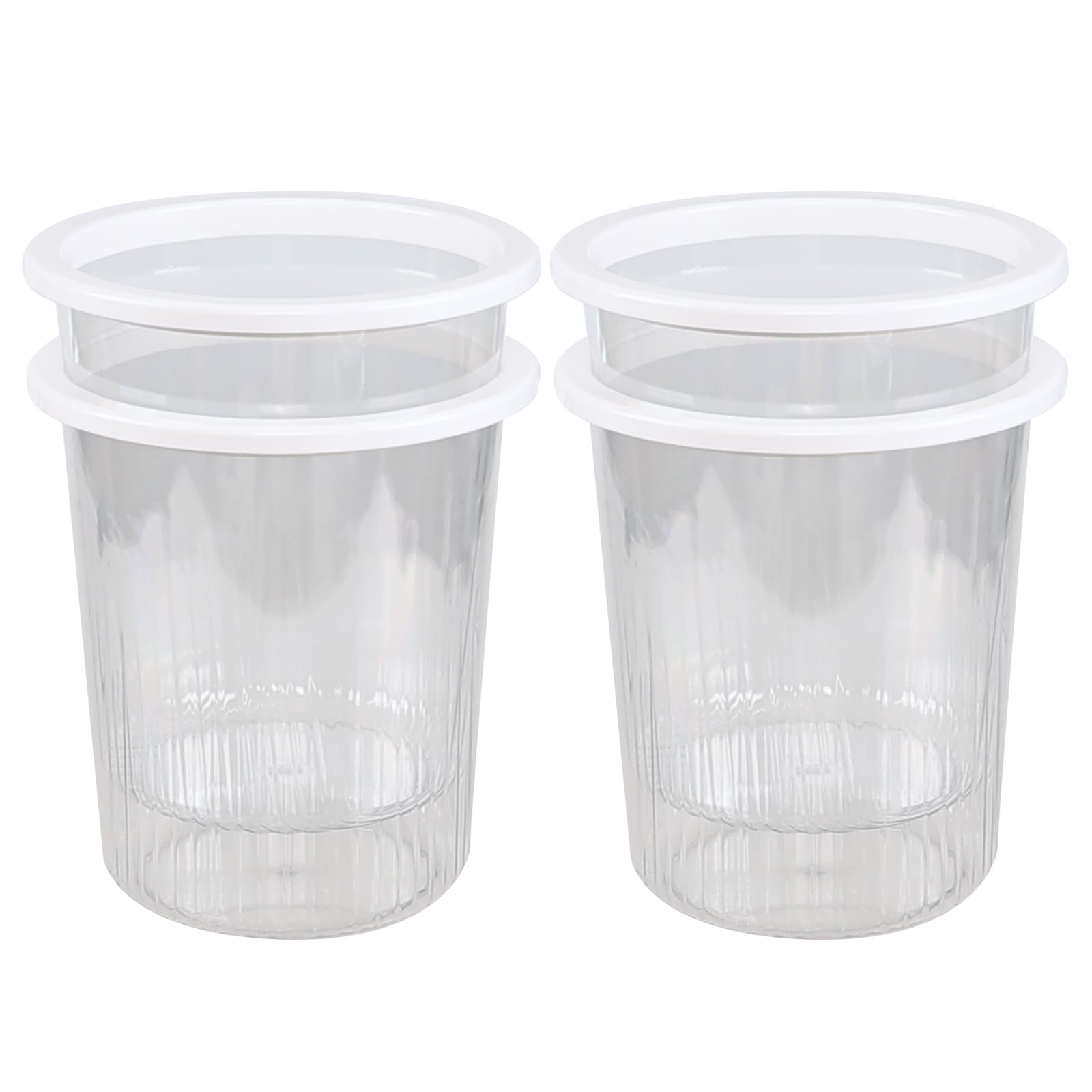 AnnkkyUS 4 Pack 2.5 Gallon Clear Trash Can, Round Plastic Wastebasket