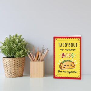 Beixian Taco Boss Day Card, Happy Boss's Day Gifts Card, Boss Appreciation Card, Thank You Boss Card from Staff Coworke Employee