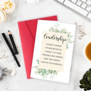 Abeletree Funny Boss's Day Card for Women Men, Leadership Definition Card for Boss Leader Manager, Thank You Boss Card from Employees Staff, Leader Appreciation Gifts for Him Her