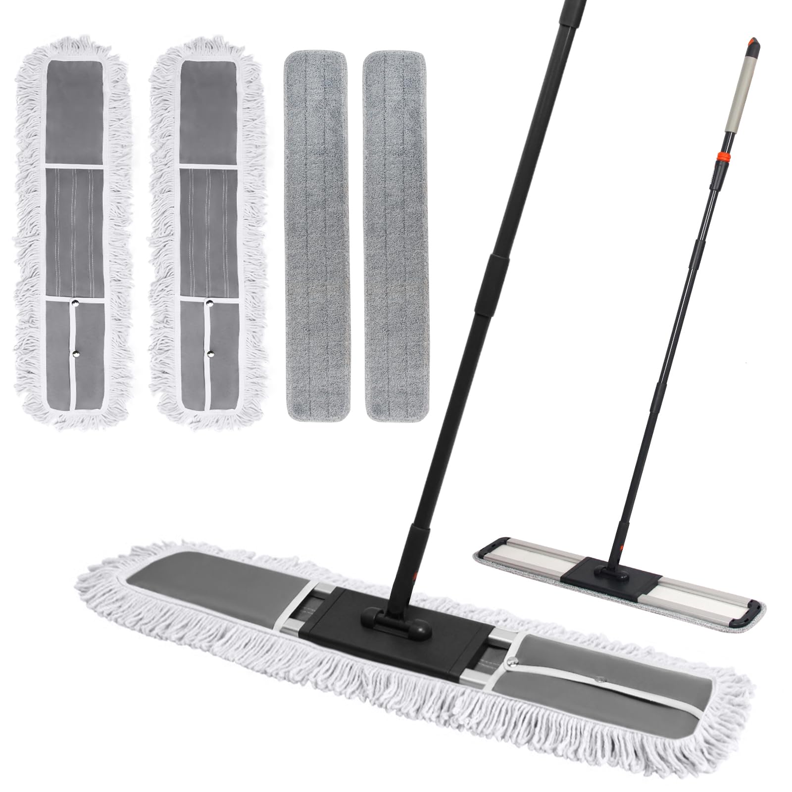 Sayene Commercial Dust Mop 36 Inch Large Mop Microfiber Mops for Floor Cleaning Cotton Mop Wood Hardwood Laminate PVA Vinyl Tile Floor Mops Dry Wet Flat Mop