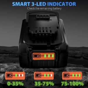 LILEIPOWER 4 Pack 20V 6.0Ah Replacement for Dewalt 20V Max Battery Compatible with Dewalt 20 Volt XR Max Lithium-ion Battery DCB205 DCB206 DCB207 DCB204 DCB203 DCD DCF DCG Series Cordless Power Tools