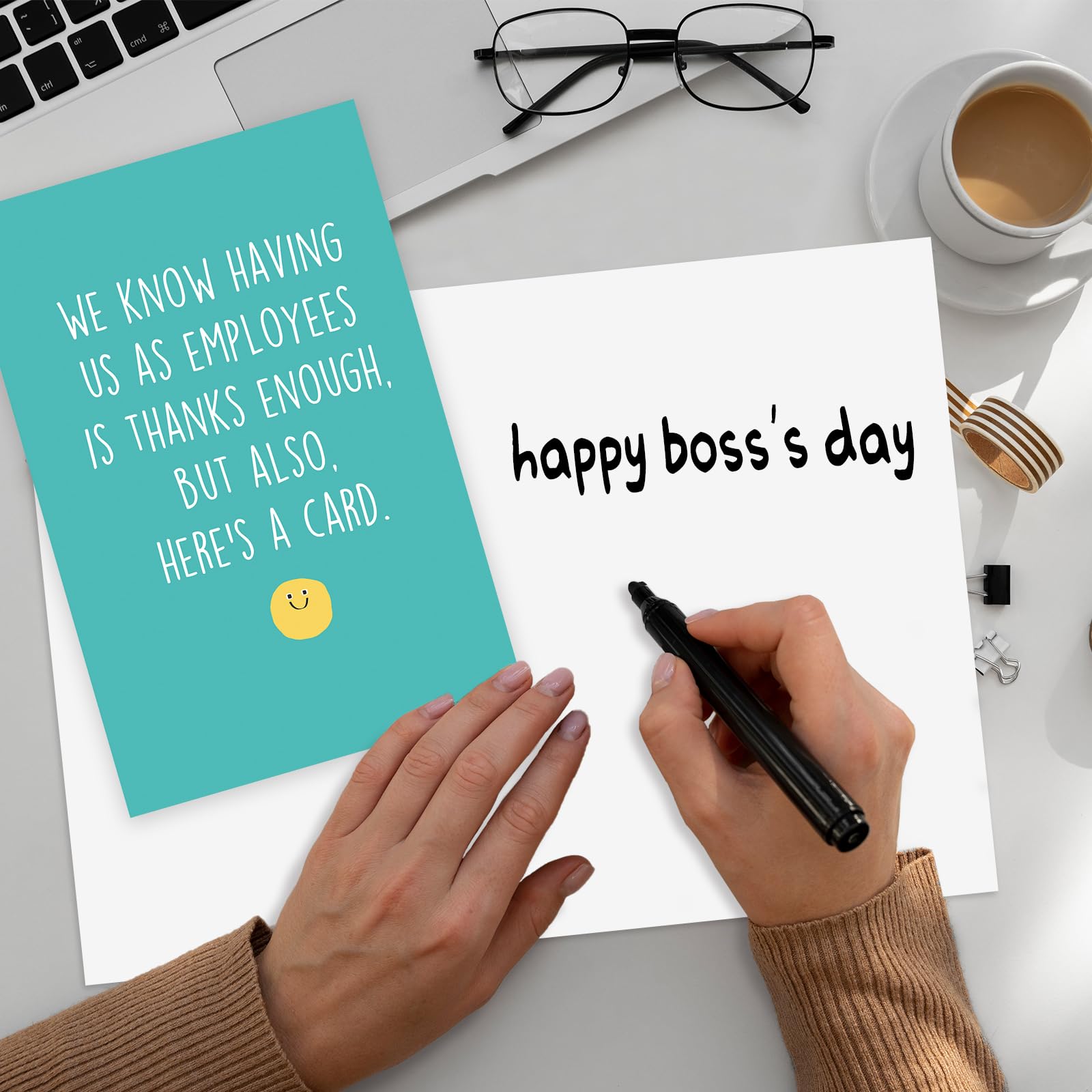 Beixian Boss's Day Card, Happy Boss Day Gifts for Men Women Boss, Funny Boss Day Card from Staff Coworke Employee, Boss Appreciation Card,Thank You Boss Card, Leaving Card for Leader Manager