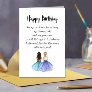 Qiyepbro Best Friend Birthday Card, Birthday Card for Bestie, Friendship Birthday Card, Bestie Thank You, Funny Birthday Cards for Women Friends