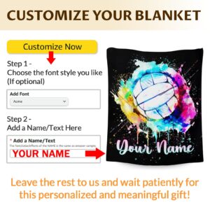 Personalized Volleyball Blanket Gift, Soft & Cozy Throw for Volleyball Fans, Custom Volleyball Blanket for Teen Girls Boys, 40 * 50 Inches Sport Throw Blanket Fuzzy Blankets for Couch Sofa