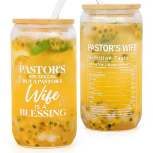 deczhiyu pastor appreciation gifts for pastor's wife - christian pastor gifts for women - christmas birthday gifts for pastor wife - appreciation day religious pastor gifts for her 16oz glass cup