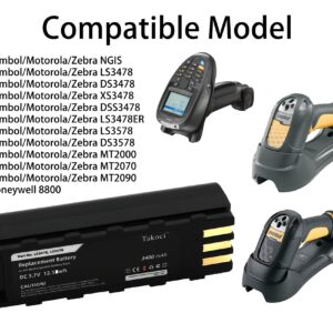 GIKYSUIZ 2-Pack 3400mAh Replacement Battery for Symbol/Zebra BTRY-LS34IAB00-00 Compatible with Symbol/Zebra LS3478 & LS3578 Series Handheld Barcode Scanner