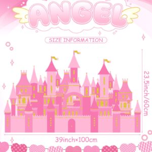 Watersay Pink Castle Cardboard Princess Party Decoration Castle Table Decoration Princess Birthday Backdrop Princess Theme Halloween Baby Shower Wedding Fairy Tale Photography Background