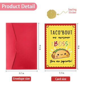 Beixian Taco Boss Day Card, Happy Boss's Day Gifts Card, Boss Appreciation Card, Thank You Boss Card from Staff Coworke Employee