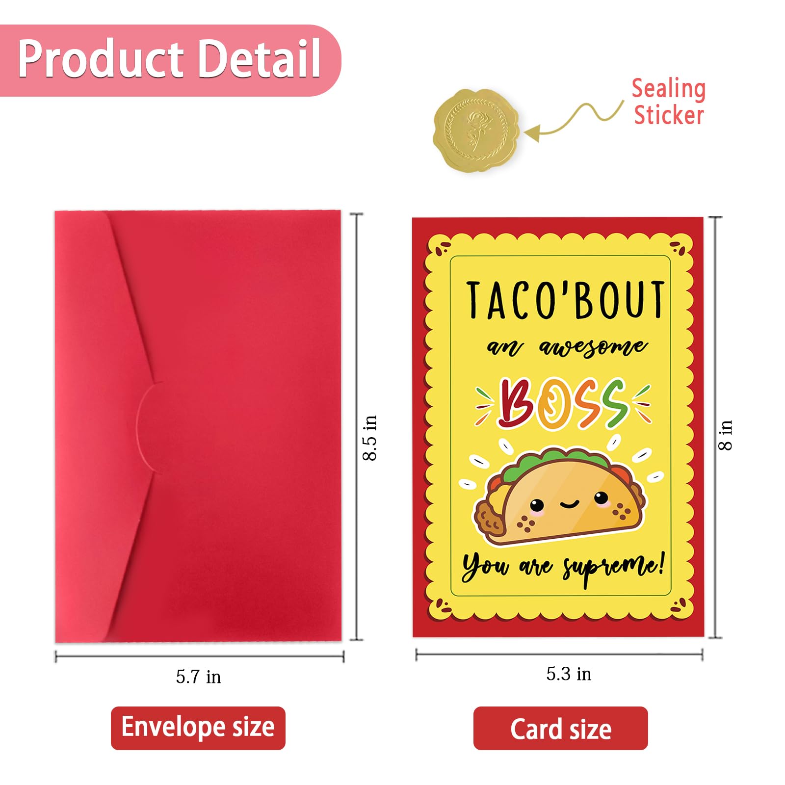 Beixian Taco Boss Day Card, Happy Boss's Day Gifts Card, Boss Appreciation Card, Thank You Boss Card from Staff Coworke Employee