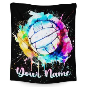 personalized volleyball blanket gift, soft & cozy throw for volleyball fans, custom volleyball blanket for teen girls boys, 40 * 50 inches sport throw blanket fuzzy blankets for couch sofa